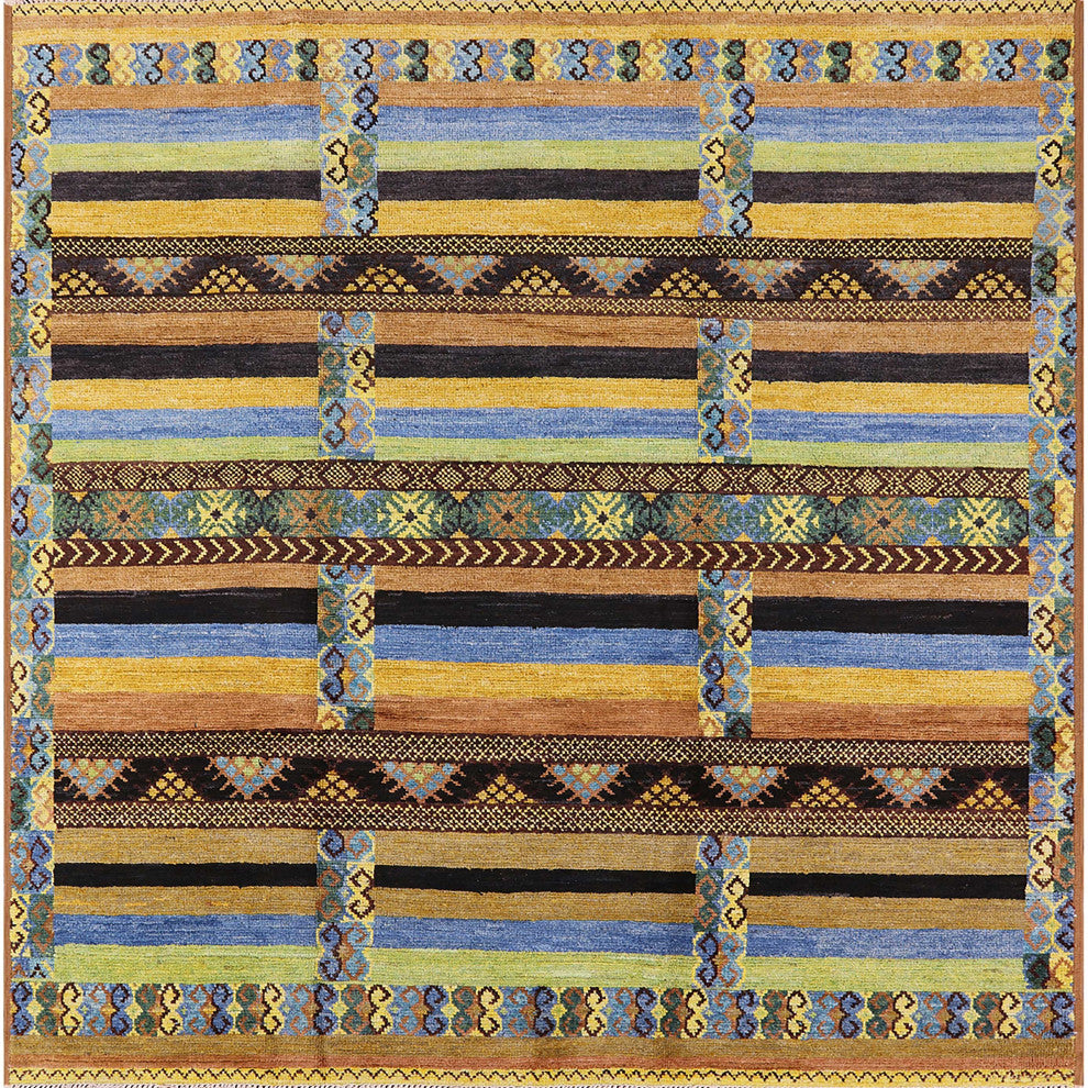 Ahgly Company Indoor Square Mid-Century Modern Area Rugs, 4' Square