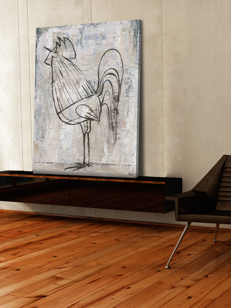 "Morning Rooster" Painting Print on Wrapped Canvas, 20"x30"