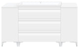 60" Freestanding White Vanity Set With Sink, LV8-C6B-60W, Style 8