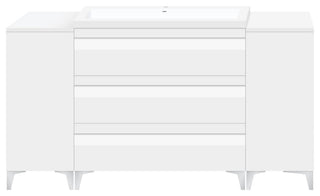 60" Freestanding White Vanity Set With Sink, LV8-C6B-60W, Style 8