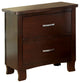 Crest View Contemporary Nightstand, Brown Cherry