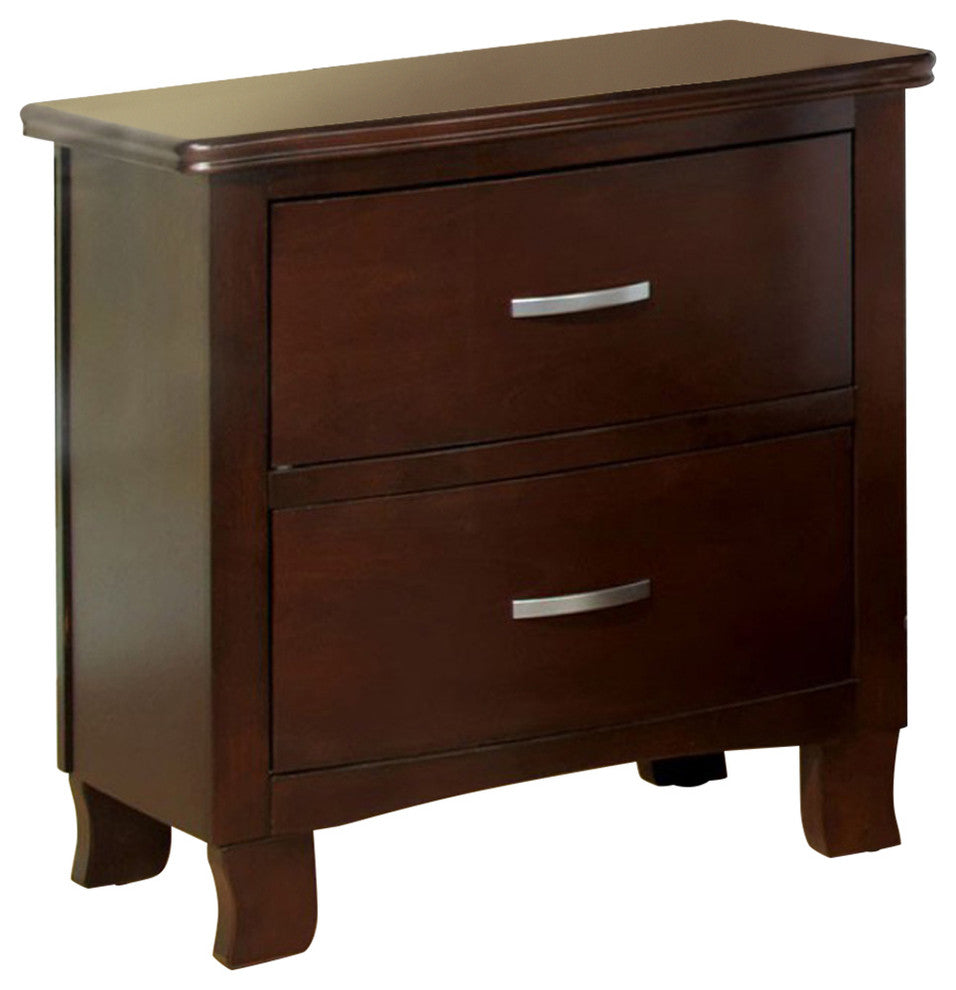 Crest View Contemporary Nightstand, Brown Cherry