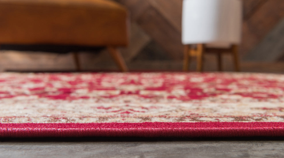 Unique Loom Burgundy Washington Sialk Hill 4' 0 x 6' 0 Area Rug