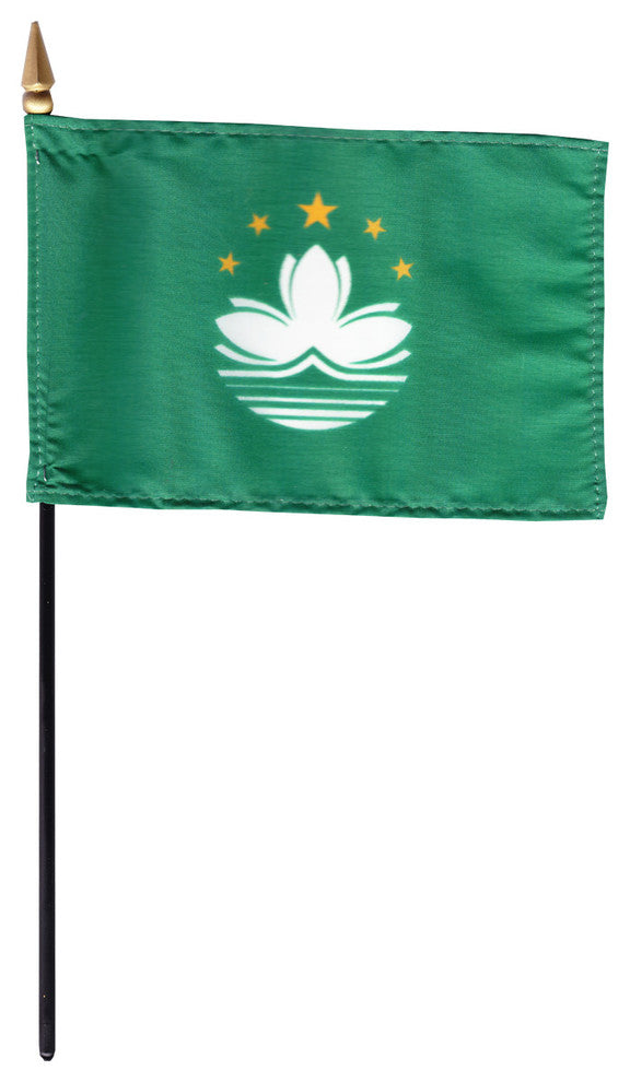 Macao, 4"x6" Stick Flag