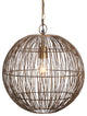 Rustic Modern Sphere Wire Cage Pendant Light 16 in Round Industrial Minimalist