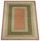 Olive/Burgundy/Gray Oblong Braided Rug, 4'x6'