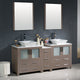 Torino 72" Gray Oak Modern Double Sink Bathroom Vanity, Faucet FFT3112BN
