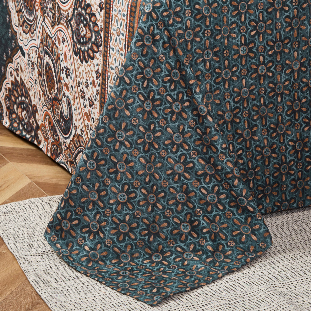 Tache Paisley Damask Lattice Floral Flat Top Sheet, King