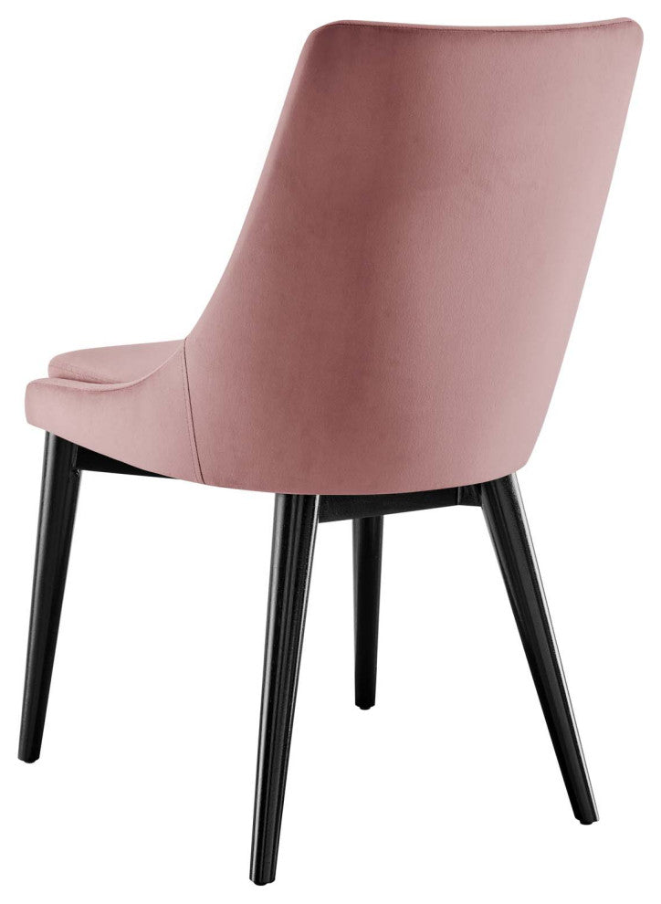 Side Dining Chair, Set of 2, Pink, Velvet, Modern, Cafe Bistro Hospitality
