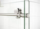60"-64"x32"x78" Frameless Sliding Shower Door With Return Panel, Brushed Nickel