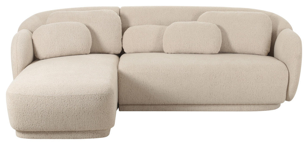Misty Cream Boucle Sectional, Laf