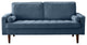 The Benard II Linen Square Arm Sofa, Steel Blue