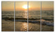 "Black Seascape in Morning Sunlight" Beach Canvas Wall Art, 4 Panels, 48"x28"
