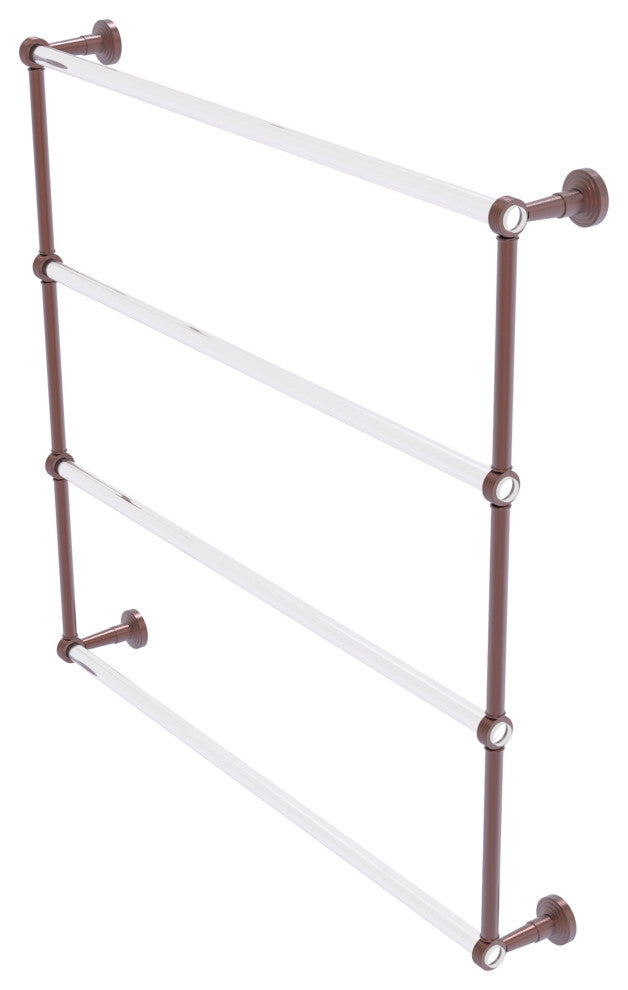 Pacific Beach 4 Tier 36" Ladder Towel Bar with Groovy Accents, Antique Copper