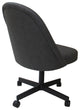 M-235 Swivel Metal Dining Caster Chair, Grey Vinyl - Black
