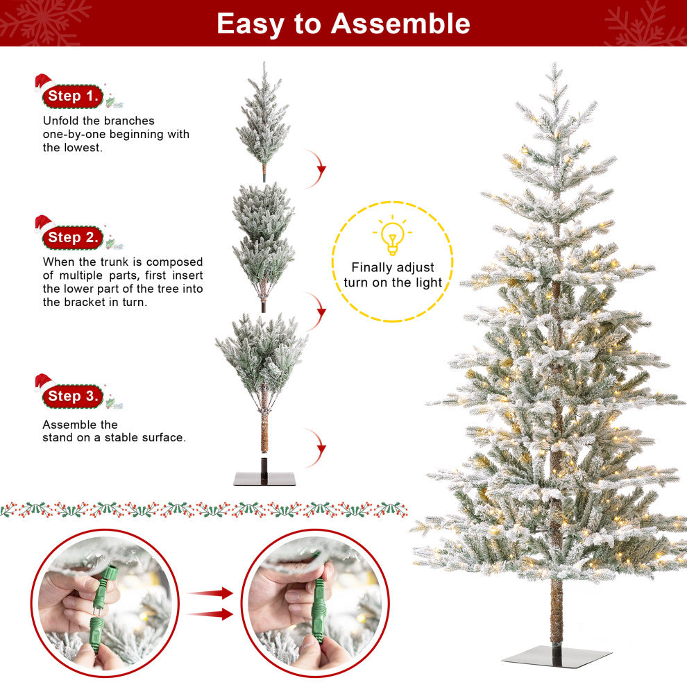 8' Deluxe Pre-Lit Artificial Christmas Tree