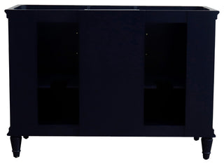 49" Double Vanity, Blue Finish With Black Galaxy And Oval Sink