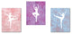 Tiny Ballerina Dancer Collection, Paper Prints, 11"x14", 3 Piece Set