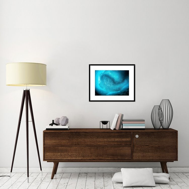 "Schooling Sardines" Framed Digital Print by Henry Jager, 30"x24"