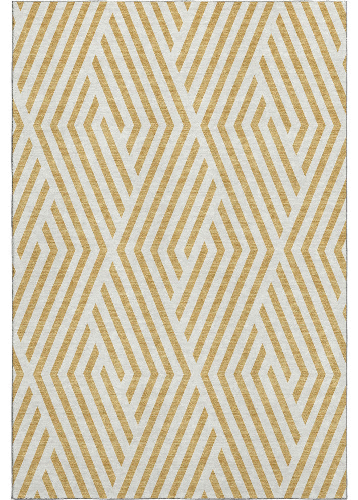 Premium Machine Washable Mayfield AMF550 Gold 5' x 7'6" Rug