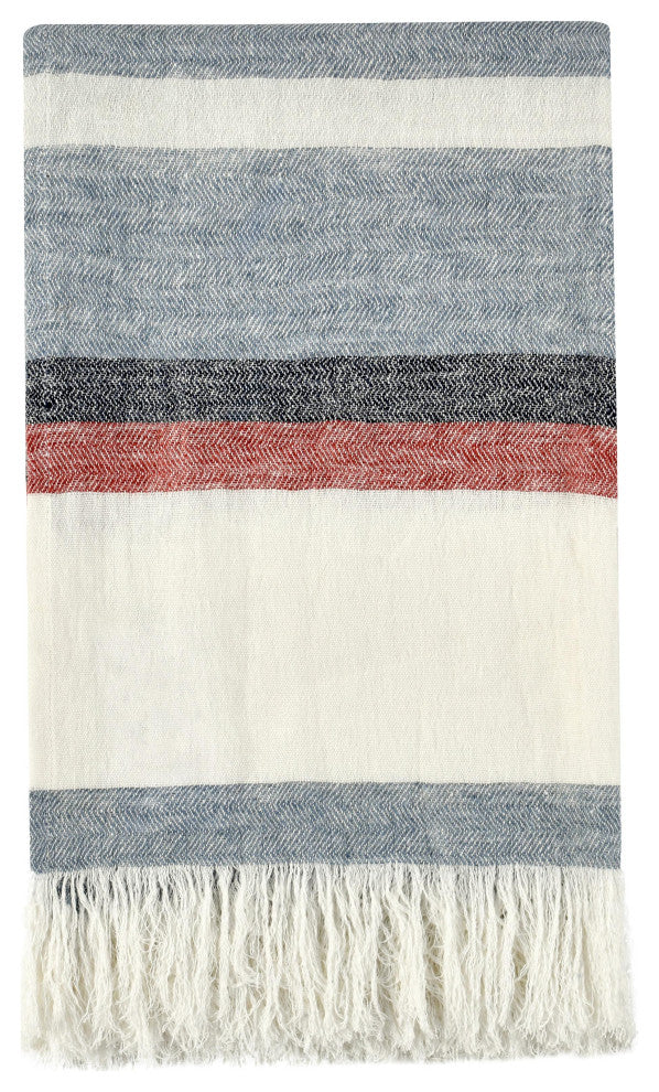 Talara 100% Belgian Linen 50"x70" Throw Blanket Blanket by Kosas Home