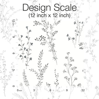 Black & White Wildflower Sprigs Peel & Stick Wallpaper