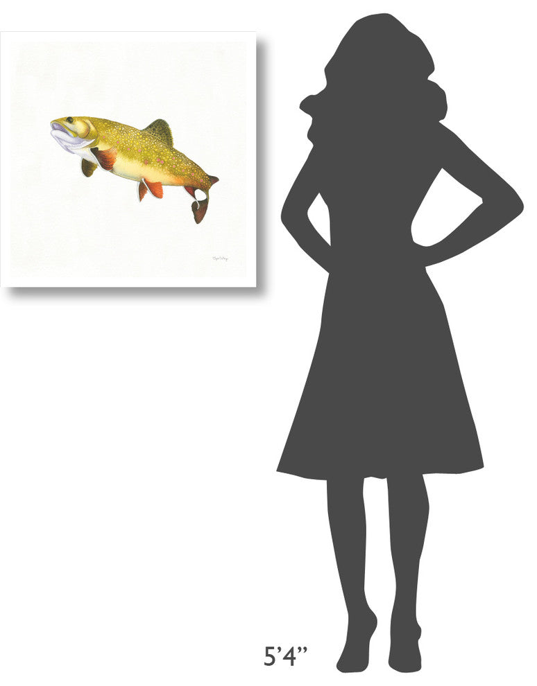 "Gone Fishin Brookie" Digital Paper Print by Elyse DeNeige, 26"x26"