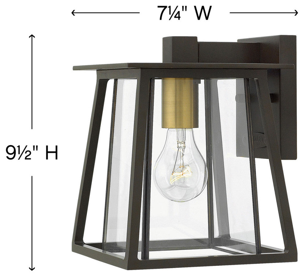 Hinkley Walker Small Wall Mount Lantern, Buckeye Bronze
