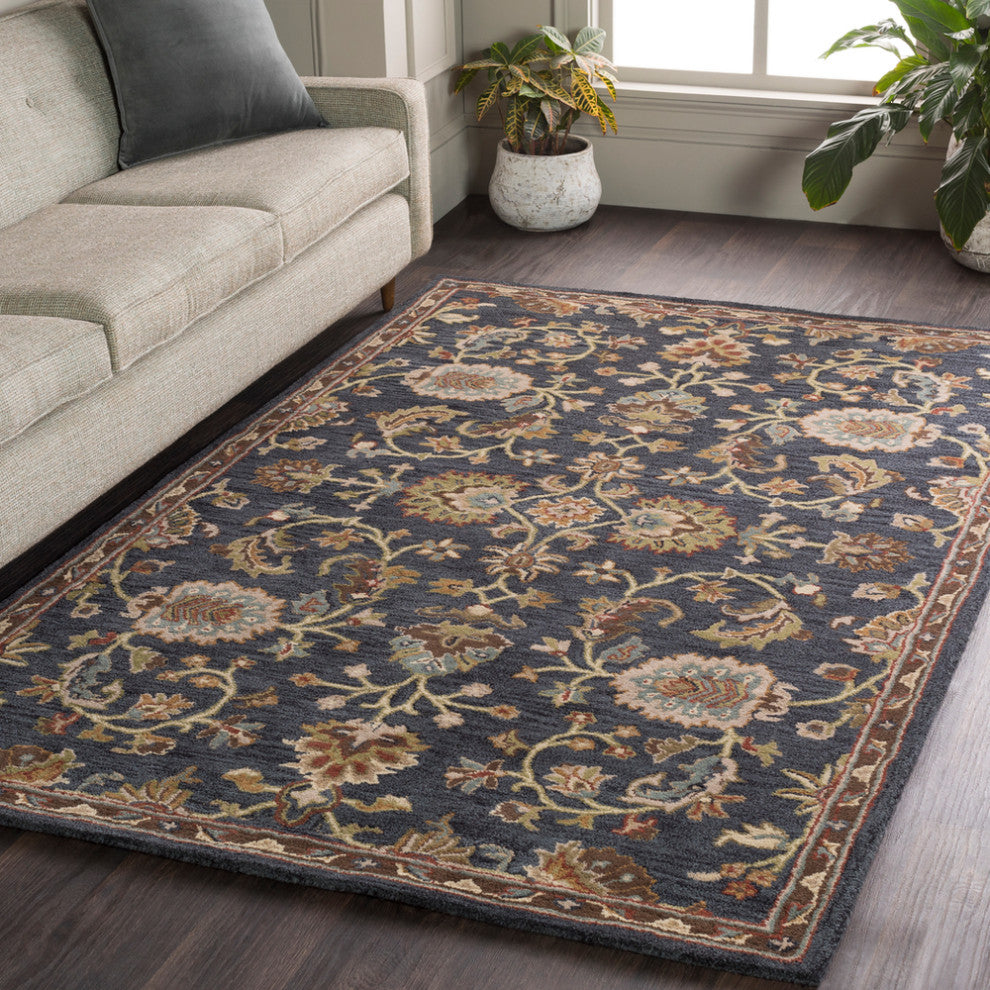 Surya Middleton AWMD-1000 Traditional Area Rug, Navy, 8' Round