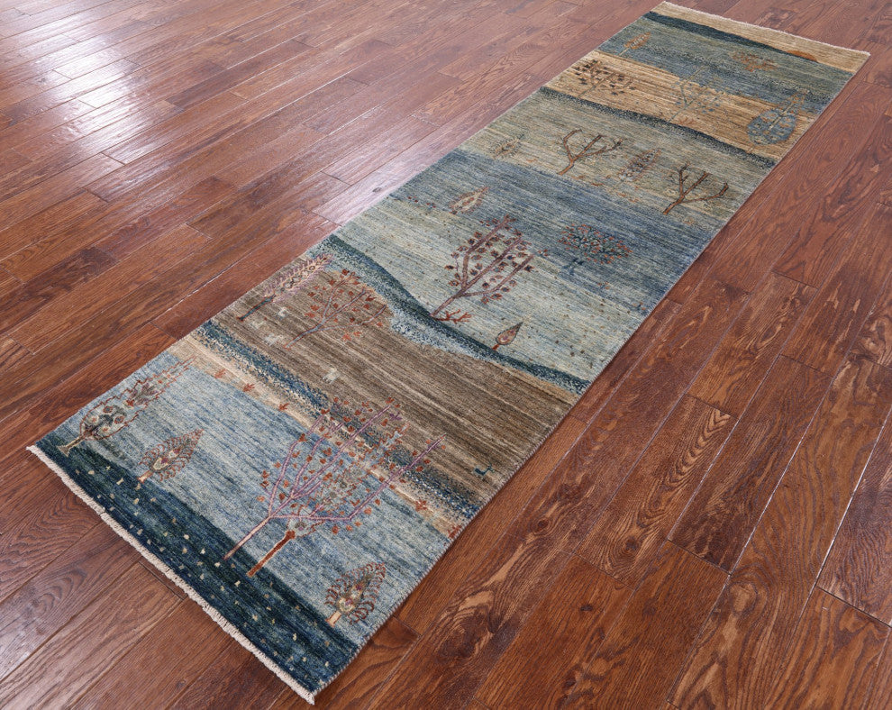 2' 9" X 9' 8" Persian Gabbeh Tribal Wool Runner Rug Q8112