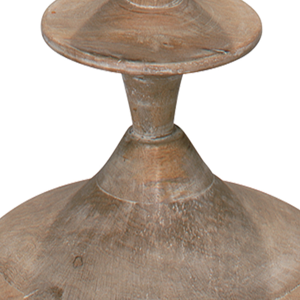 Petite Paro Floor Lamp, Bleached Wood With Large Drum Shade, Natural Linen