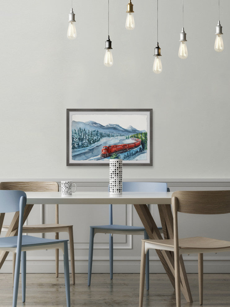 "Train Ride to Yukon" Framed Painting Print, 12x8