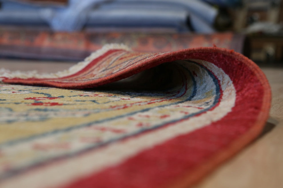 Red Traditional All Over Oushak Area Rug