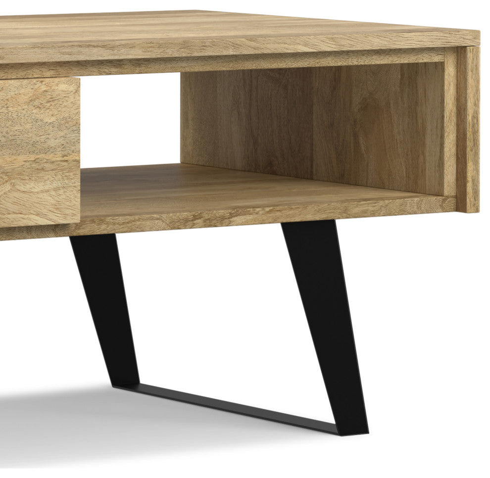 Lowry Solid Acacia Wood Coffee Table, Natural