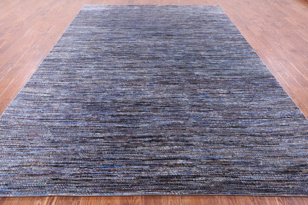 Persian Gabbeh Hand Knotted Wool and Silk Rug 8' 10" X 11' 11" Q8584