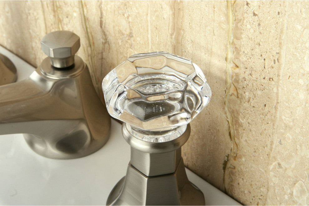 Kingston Brass Widespread Bathroom Faucet With Brass Pop-Up, Brushed Nickel