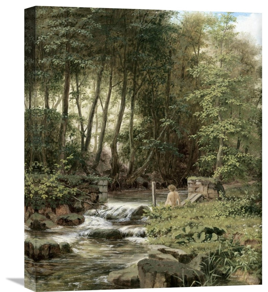 "An Alpine Lake Landscape" Canvas Giclee by Franz Xaver Buhler, 18"x22"