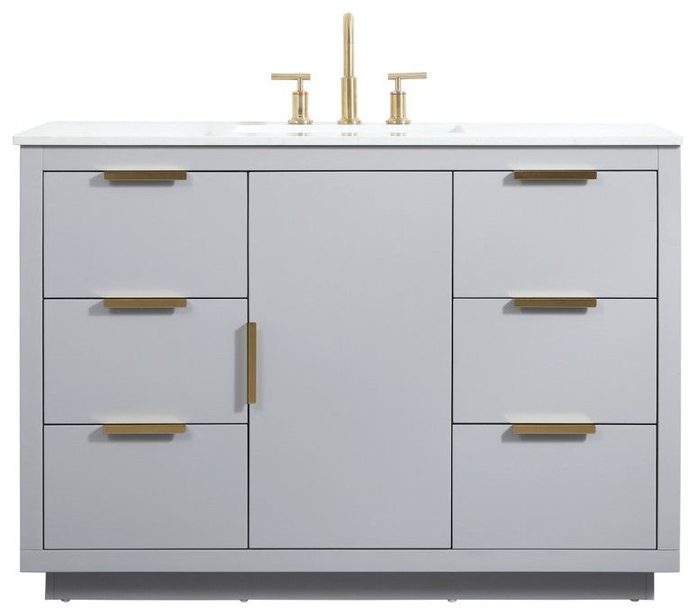 Bethany Single Bathroom Vanity, Gray, 48"