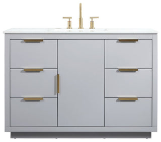 Bethany Single Bathroom Vanity, Gray, 48"