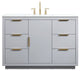 Bethany Single Bathroom Vanity, Gray, 48"