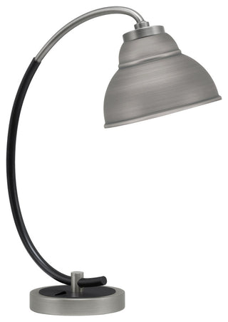 1-Light Desk Lamp, Graphite/Matte Black, 7" Graphite Double Bubble Metal Shade