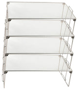 YBM Home Stackable Mesh Shelf Silver 9.5"x9.5"x4" 4 Pack