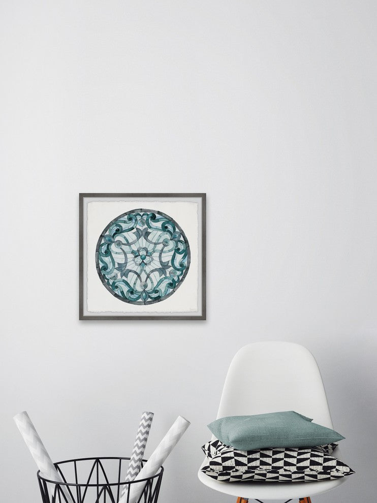 "Blue Lilies" Framed Painting Print, 24"x24"