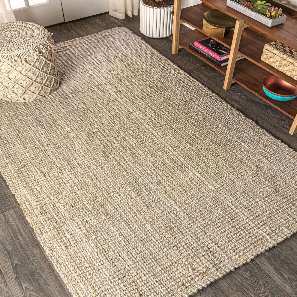 Hiro Hand Woven Chunky Jute Ivory 4' x 6' Area Rug
