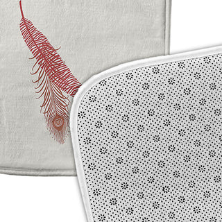 34" x 21" Feather Stripe Bathmat, Ligonberry Red