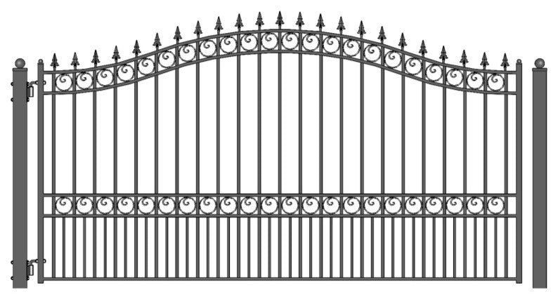 Aleko Driveway Iron Wrought Steel Gate London Style Single Swing, 18'