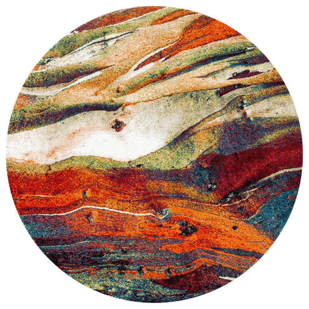 Safavieh Glacier Gla126Q Organic and Abstract Rug, Red and Green, 2'3"x18'0" Run