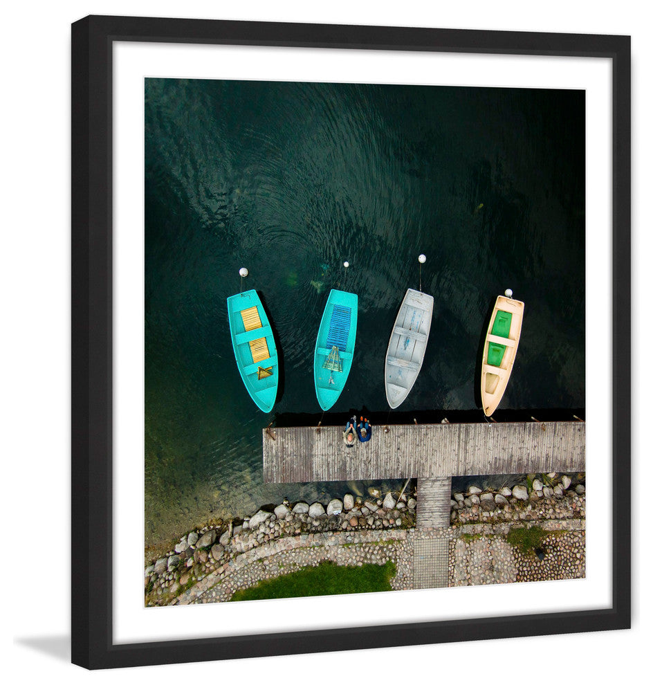 "Four Boats" Framed Print by Karolis Janulis