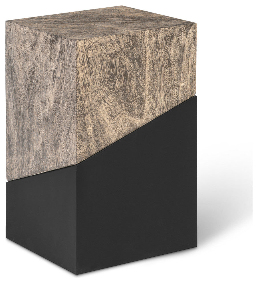 Geometry Side Table, Gray Stone, 14"