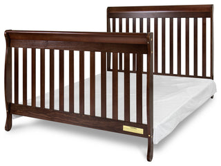 Baby Mile Eve 4-in-1 Convertible Crib With Guardrail, Espresso
